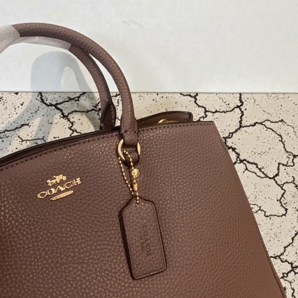 Coach Leather Satchel Handbag in Mauve Taupe - Picture 6 of 9